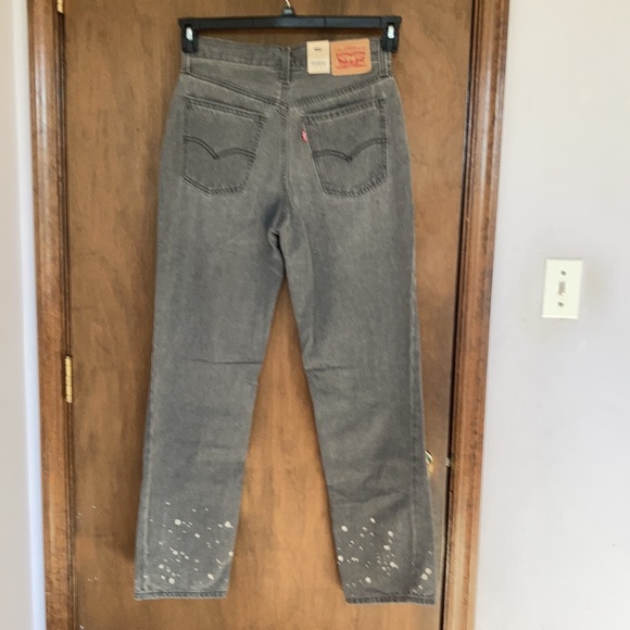Relisted Levi’s low pro gray midrise straight leg jean splatter detail size 27 - Picture 14 of 17